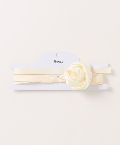 SPINNS(スピンズ)の「サテンローズチョーカー バレエコア(チョーカー・レディース・ピンク/ブラック/アイボリー・ONESIZE)」の2枚目の写真