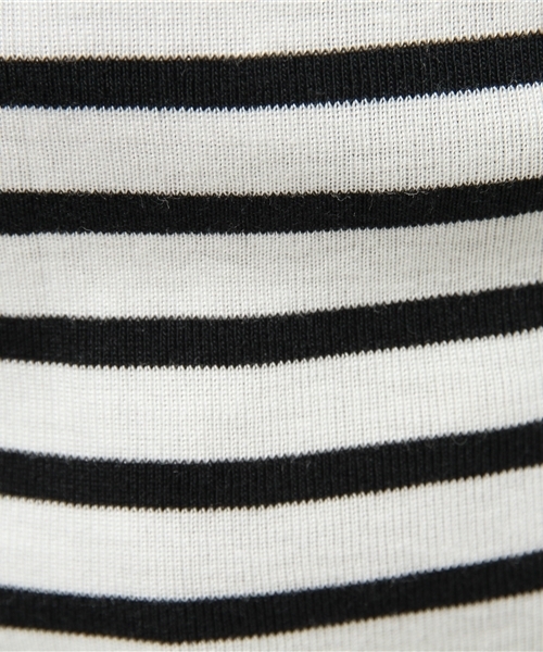 SEVENDAYS=SUNDAY（セブンデイズサンデイ）の「綿レーヨンボーダー天竺　長袖プルオーバー（Tシャツ/カットソー・レディース・オフホワイト/ベージュ/ネイビー・MEDIUM/LARGE）」の10枚目の写真