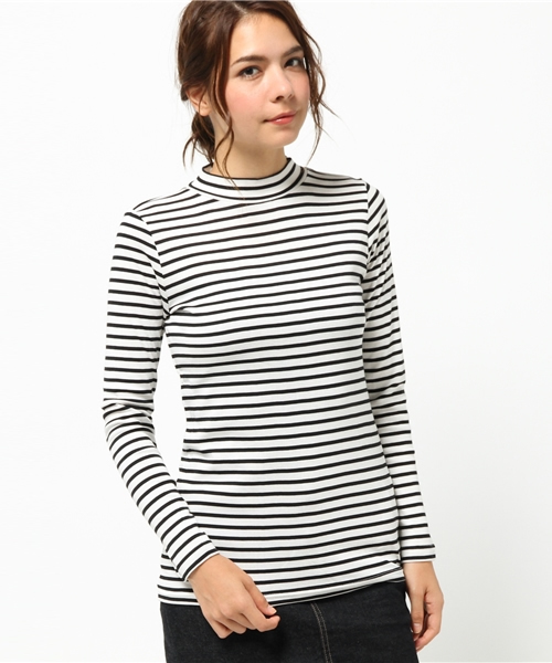 SEVENDAYS=SUNDAY（セブンデイズサンデイ）の「綿レーヨンボーダー天竺　長袖プルオーバー（Tシャツ/カットソー・レディース・オフホワイト/ベージュ/ネイビー・MEDIUM/LARGE）」の13枚目の写真