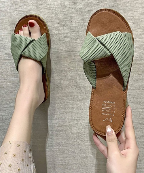 Miniministore(ミニミニストア)の「ぺたんこサンダル レディース フラット(サンダル・レディース・ベージュ/イエロー/ミント/ブラック・22.5cm/23.0cm/23.5cm/24.0cm/25.0cm)」の4枚目の写真