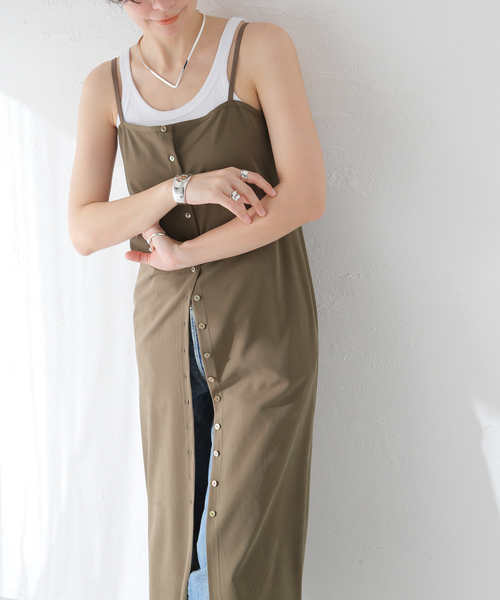 JOURNAL STANDARD（ジャーナルスタンダード）の「Tストライプキャミソールワンピース（ワンピース・レディース・ブラウン/ブラック・FREE）」の2枚目の写真