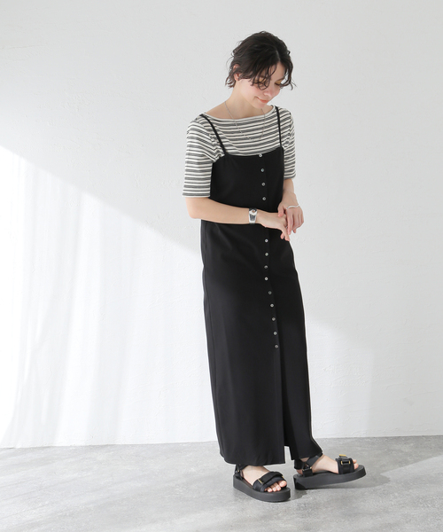 JOURNAL STANDARD（ジャーナルスタンダード）の「Tストライプキャミソールワンピース（ワンピース・レディース・ブラウン/ブラック・FREE）」の13枚目の写真