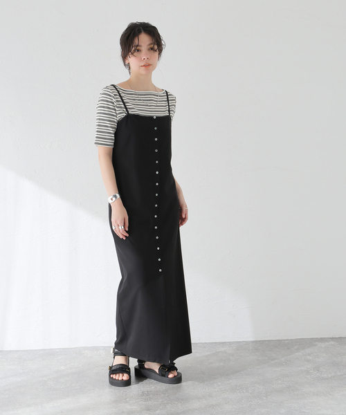 JOURNAL STANDARD（ジャーナルスタンダード）の「Tストライプキャミソールワンピース（ワンピース・レディース・ブラウン/ブラック・FREE）」の11枚目の写真