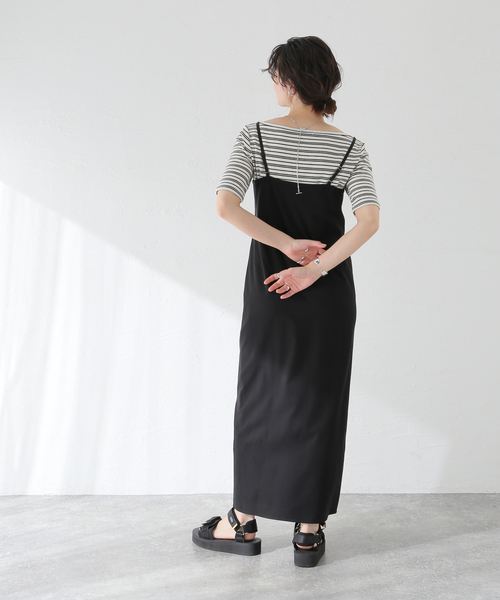 JOURNAL STANDARD（ジャーナルスタンダード）の「Tストライプキャミソールワンピース（ワンピース・レディース・ブラウン/ブラック・FREE）」の5枚目の写真