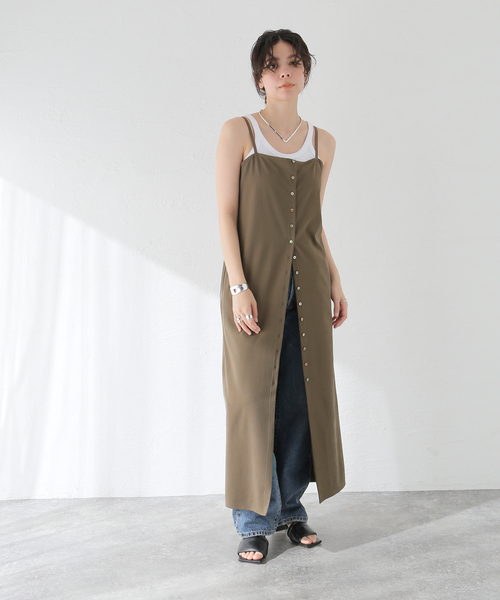 JOURNAL STANDARD（ジャーナルスタンダード）の「Tストライプキャミソールワンピース（ワンピース・レディース・ブラウン/ブラック・FREE）」の9枚目の写真