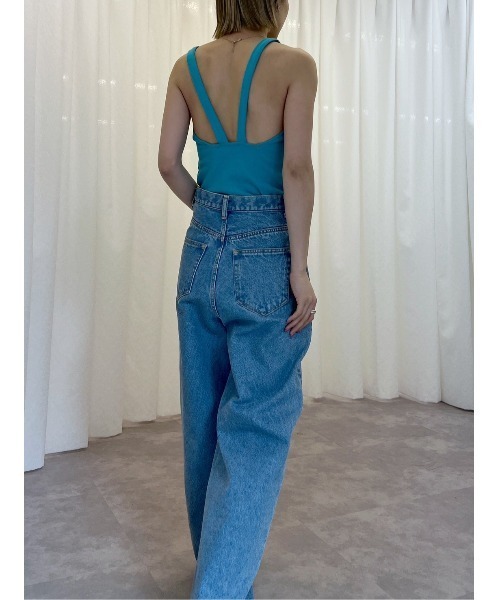 BLACK BY MOUSSY（ブラックバイマウジー）の「back design cup camisole(バックデザインカップキャミソール)（キャミソール・レディース・ネイビー/アイボリー/ブルー・1/2）」の8枚目の写真