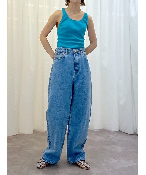 BLACK BY MOUSSY（ブラックバイマウジー）の「back design cup camisole(バックデザインカップキャミソール)（キャミソール・レディース・ネイビー/アイボリー/ブルー・1/2）」の9枚目の写真