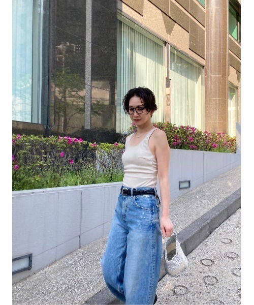 BLACK BY MOUSSY（ブラックバイマウジー）の「back design cup camisole(バックデザインカップキャミソール)（キャミソール・レディース・ネイビー/アイボリー/ブルー・1/2）」の13枚目の写真