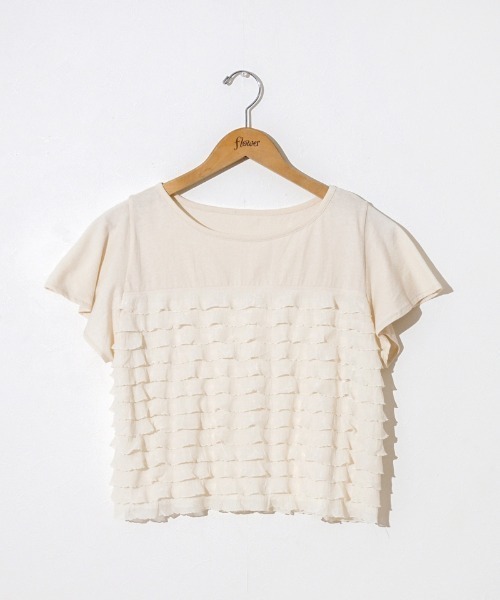 flower(フラワー)の「メニーフリルティーズ(Tシャツ/カットソー・レディース・ホワイト/アイボリー・FREE)」の7枚目の写真