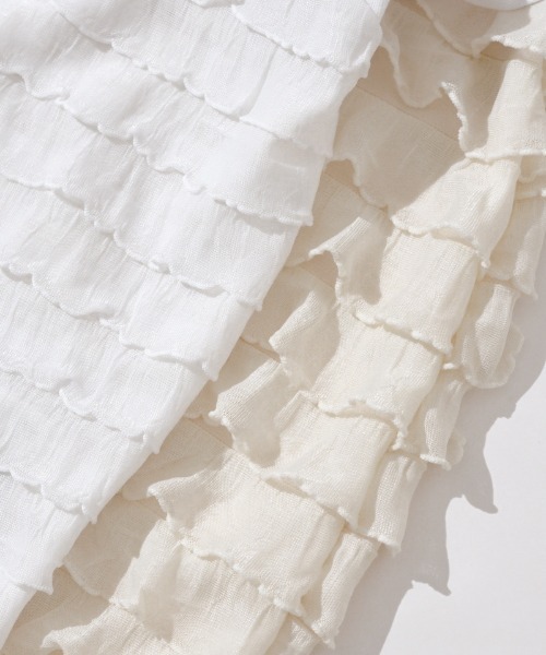 flower(フラワー)の「メニーフリルティーズ(Tシャツ/カットソー・レディース・ホワイト/アイボリー・FREE)」の9枚目の写真