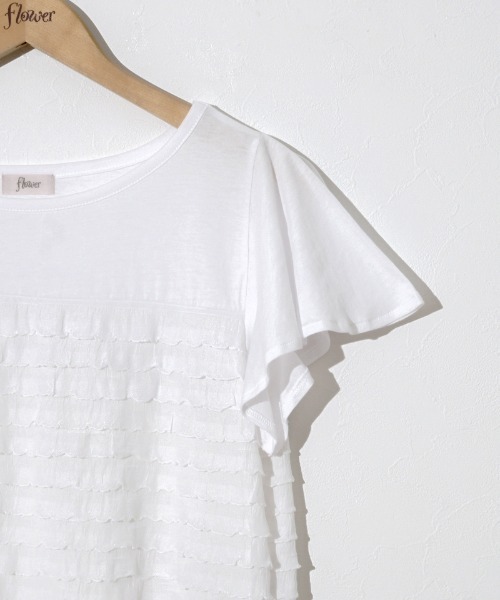 flower(フラワー)の「メニーフリルティーズ(Tシャツ/カットソー・レディース・ホワイト/アイボリー・FREE)」の17枚目の写真