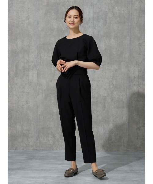 Perfect Suit FActory（パーフェクトスーツファクトリー）の「麻調メッシュ　パンツ　　カーキ/ブラック（スラックス・レディース・ブラック/カーキ・SS/L/S/M）」の4枚目の写真