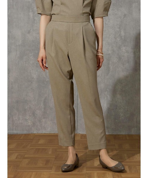 Perfect Suit FActory（パーフェクトスーツファクトリー）の「麻調メッシュ　パンツ　　カーキ/ブラック（スラックス・レディース・ブラック/カーキ・SS/L/S/M）」の15枚目の写真