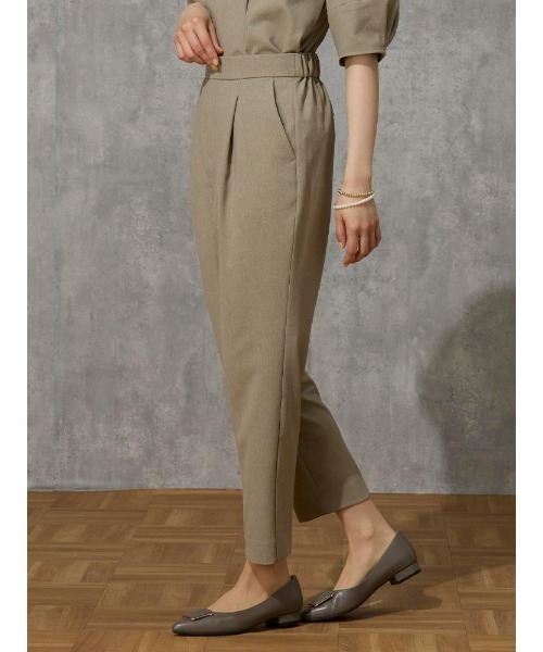 Perfect Suit FActory（パーフェクトスーツファクトリー）の「麻調メッシュ　パンツ　　カーキ/ブラック（スラックス・レディース・ブラック/カーキ・SS/L/S/M）」の17枚目の写真