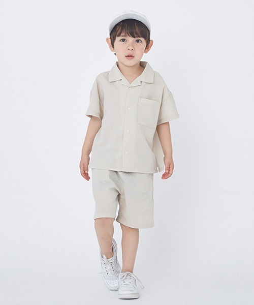 petit main(プティマイン)の「【AJUGA.リンク】セットアップ(キッズサイズ)(アンサンブル・キッズ・ライトベージュ/ライトブルー/ネイビー・80cm/90cm/100cm/110cm/120cm/130cm)」の3枚目の写真