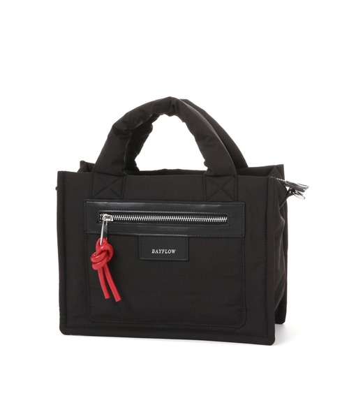 BAYFLOW（ベイフロー）の「[500mlペットボトルが入る]パッファースクエアショルダー（ショルダーバッグ・レディース・ボルドー/アイボリー/ブラック/シルバー/ライトベージュ・FREE）」の17枚目の写真