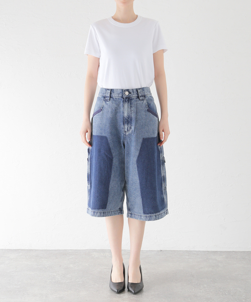 NOMANUAL(NOMANUAL)の「NOMANUAL R.S CARPENTER SHORTS NM52SP03M1(デニムパンツ・レディース・ブルー・MEDIUM)」の8枚目の写真