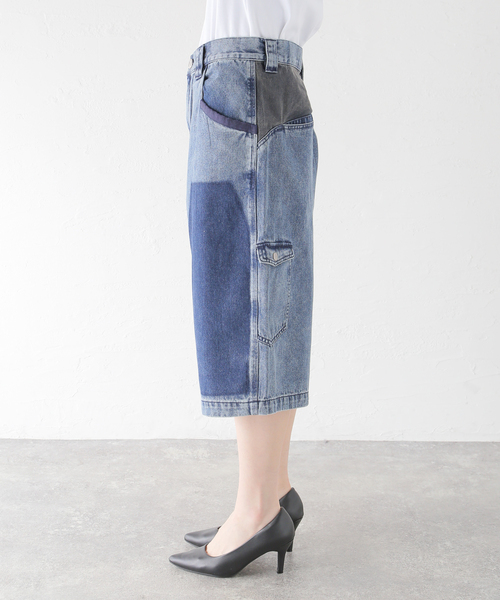 NOMANUAL(NOMANUAL)の「NOMANUAL R.S CARPENTER SHORTS NM52SP03M1(デニムパンツ・レディース・ブルー・MEDIUM)」の10枚目の写真