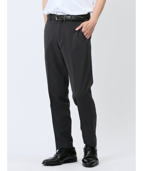 【セール】タカキュー ウールライク ノータックビジネスパンツ ピケグレー（スラックス）｜TAKA-Q（タカキュー）