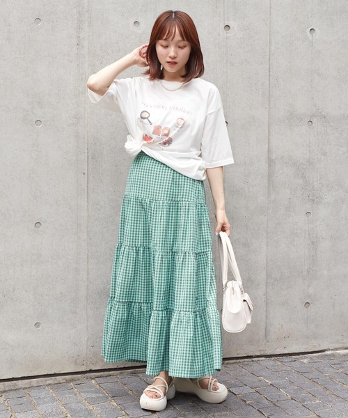 w closet（ダブルクローゼット）の「フードプリントTEE（Tシャツ/カットソー・レディース・オートミール/ピンク/オフホワイト・FREE）」の7枚目の写真