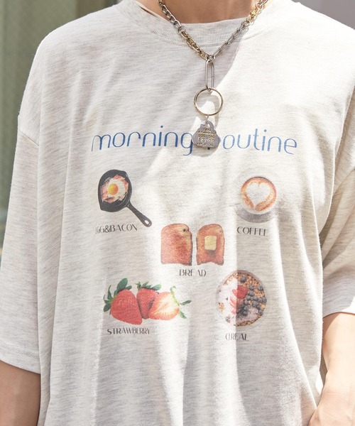 w closet（ダブルクローゼット）の「フードプリントTEE（Tシャツ/カットソー・レディース・オートミール/ピンク/オフホワイト・FREE）」の22枚目の写真