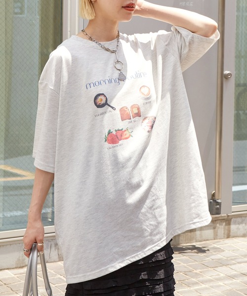 w closet（ダブルクローゼット）の「フードプリントTEE（Tシャツ/カットソー・レディース・オートミール/ピンク/オフホワイト・FREE）」の19枚目の写真
