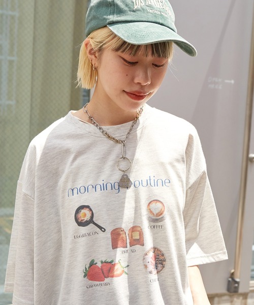 w closet（ダブルクローゼット）の「フードプリントTEE（Tシャツ/カットソー・レディース・オートミール/ピンク/オフホワイト・FREE）」の18枚目の写真