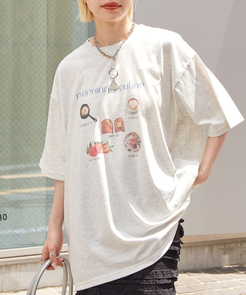 w closet（ダブルクローゼット）の「フードプリントTEE（Tシャツ/カットソー・レディース・オートミール/ピンク/オフホワイト・FREE）」の16枚目の写真