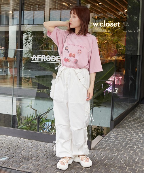 w closet（ダブルクローゼット）の「フードプリントTEE（Tシャツ/カットソー・レディース・オートミール/ピンク/オフホワイト・FREE）」の15枚目の写真