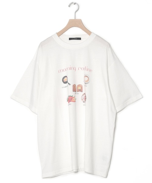 w closet（ダブルクローゼット）の「フードプリントTEE（Tシャツ/カットソー・レディース・オートミール/ピンク/オフホワイト・FREE）」の10枚目の写真