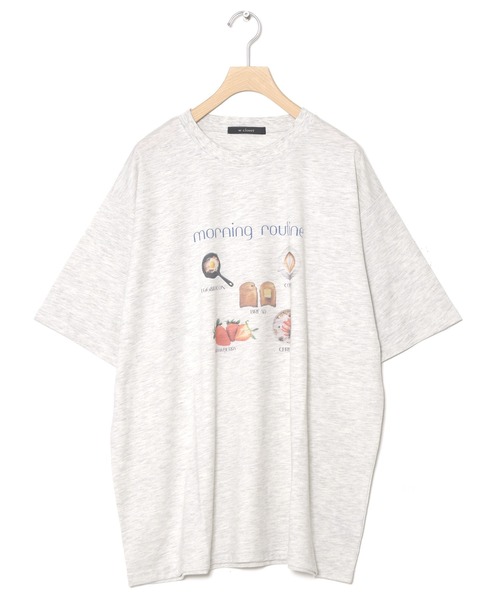w closet（ダブルクローゼット）の「フードプリントTEE（Tシャツ/カットソー・レディース・オートミール/ピンク/オフホワイト・FREE）」の9枚目の写真