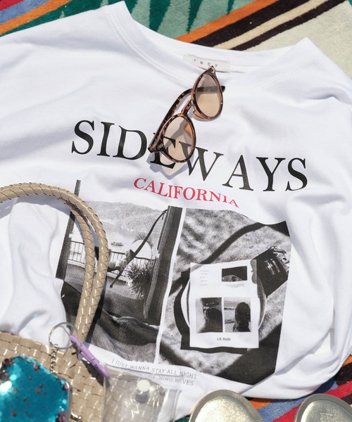 Mia   （ミア）の「SIDEWAYSフォトロゴＴシャツ（Tシャツ/カットソー・レディース・チャコールグレー/オフホワイト・FREE）」の14枚目の写真