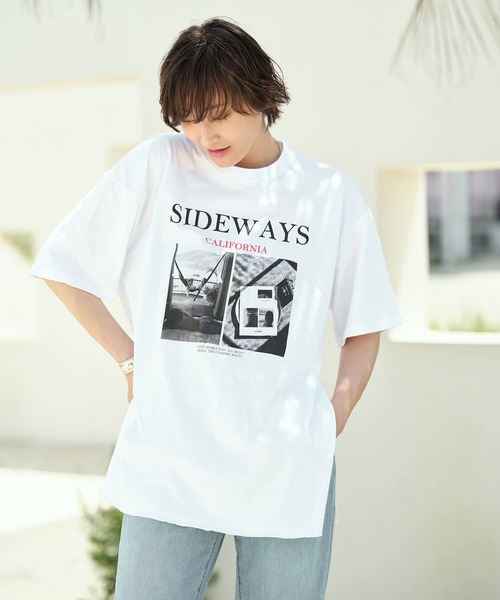 Mia   （ミア）の「SIDEWAYSフォトロゴＴシャツ（Tシャツ/カットソー・レディース・チャコールグレー/オフホワイト・FREE）」の17枚目の写真