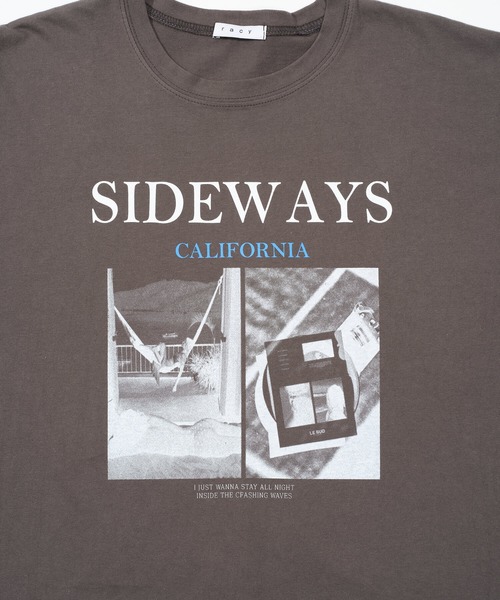 Mia   （ミア）の「SIDEWAYSフォトロゴＴシャツ（Tシャツ/カットソー・レディース・チャコールグレー/オフホワイト・FREE）」の11枚目の写真
