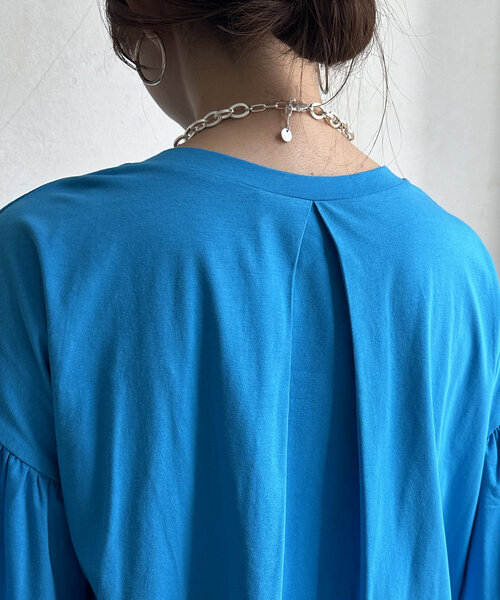 DouDou(ドゥドゥ)の「【WEB限定】ドロストデザイントップス(Tシャツ/カットソー・レディース・オフホワイト/ブルー/ブラック・FREE)」の11枚目の写真