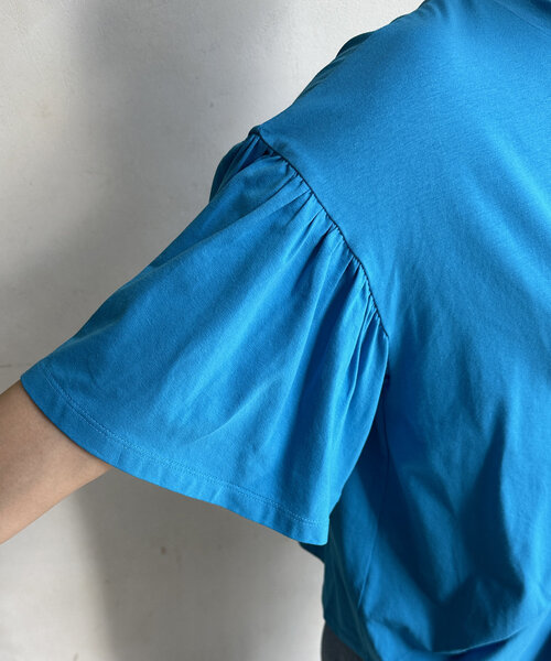 DouDou(ドゥドゥ)の「【WEB限定】ドロストデザイントップス(Tシャツ/カットソー・レディース・オフホワイト/ブルー/ブラック・FREE)」の9枚目の写真