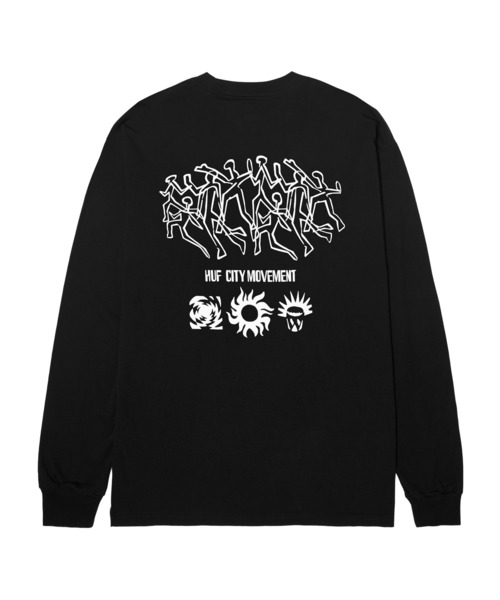 HUF(ハフ)の「MOVEMENT LS TEE / HUF ハフ Tシャツ 長袖 ロンT(Tシャツ/カットソー・メンズ・ホワイト/ブラック・XX-LARGE/X-LARGE/LARGE/MEDIUM/SMALL)」の4枚目の写真