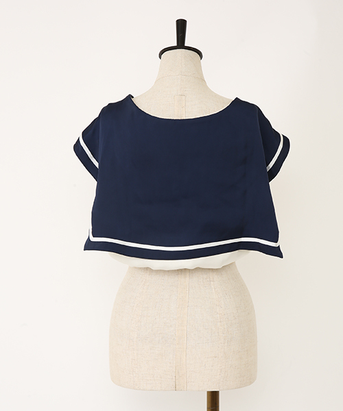 Fallin'（フォーリン）の「Sailor coller short tops（Tシャツ/カットソー・レディース・オフホワイト・FREE）」の4枚目の写真