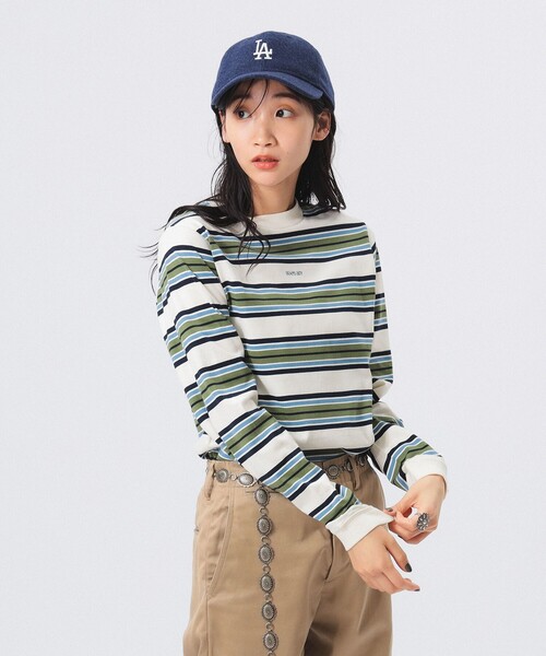 BEAMS BOY（ビームスボーイ）の「ボーイ エンブロイダリー ボーダー ロングスリーブ Tシャツ（Tシャツ/カットソー・レディース・クリーム/ホワイト系その他7/ネイビー・1/2）」の9枚目の写真