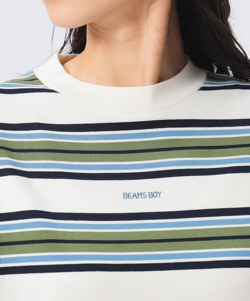 BEAMS BOY（ビームスボーイ）の「ボーイ エンブロイダリー ボーダー ロングスリーブ Tシャツ（Tシャツ/カットソー・レディース・クリーム/ホワイト系その他7/ネイビー・1/2）」の16枚目の写真