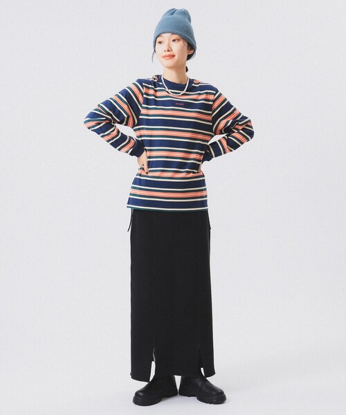 BEAMS BOY（ビームスボーイ）の「ボーイ エンブロイダリー ボーダー ロングスリーブ Tシャツ（Tシャツ/カットソー・レディース・クリーム/ホワイト系その他7/ネイビー・1/2）」の19枚目の写真