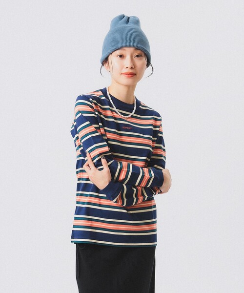 BEAMS BOY（ビームスボーイ）の「ボーイ エンブロイダリー ボーダー ロングスリーブ Tシャツ（Tシャツ/カットソー・レディース・クリーム/ホワイト系その他7/ネイビー・1/2）」の20枚目の写真