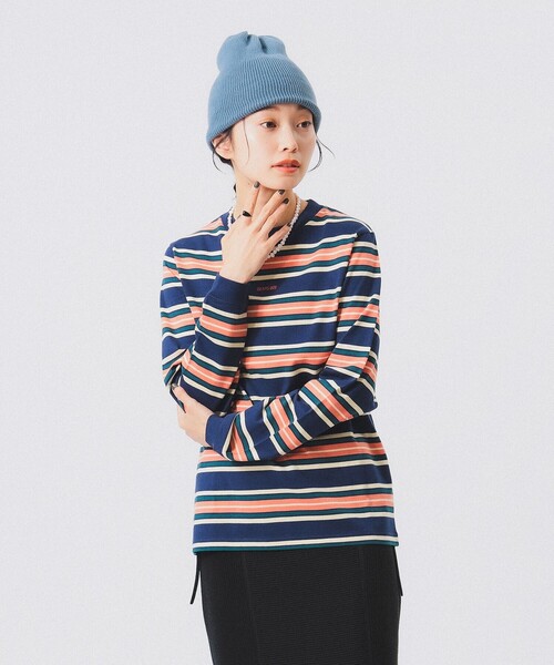 BEAMS BOY（ビームスボーイ）の「ボーイ エンブロイダリー ボーダー ロングスリーブ Tシャツ（Tシャツ/カットソー・レディース・クリーム/ホワイト系その他7/ネイビー・1/2）」の21枚目の写真