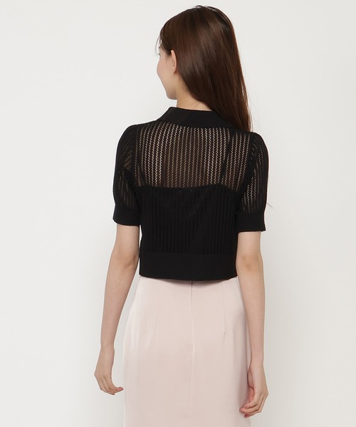 REDYAZEL（レディアゼル）の「シアークロップドポロニットトップス（ニット/セーター・レディース・ホワイト/ブラック/ピンク・FREE）」の11枚目の写真