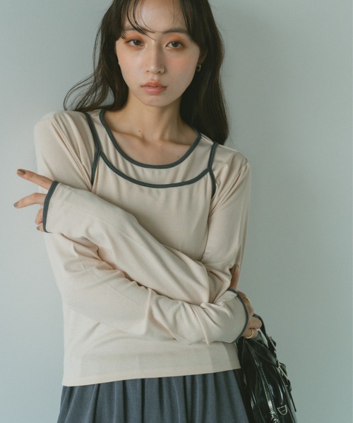 VANNIE U（ヴァニーユー）の「バイカラーレイヤードTシャツ