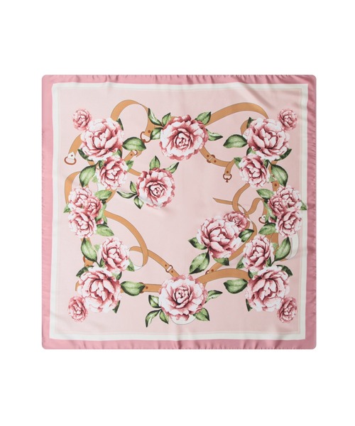 Julia Boutique（ジュリアブティック）の「70×70cmサイズ・ヴィンテージ風サテン生地スカーフ/100019（バンダナ/スカーフ・レディース・R/A/F/E/D/C/B/Q/P/O/N/M/L/K/J/I/H/G/V/U/T/S・ONE）」の4枚目の写真