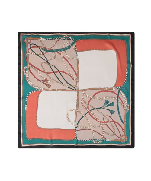 Julia Boutique（ジュリアブティック）の「70×70cmサイズ・ヴィンテージ風サテン生地スカーフ/100019（バンダナ/スカーフ・レディース・R/A/F/E/D/C/B/Q/P/O/N/M/L/K/J/I/H/G/V/U/T/S・ONE）」の11枚目の写真