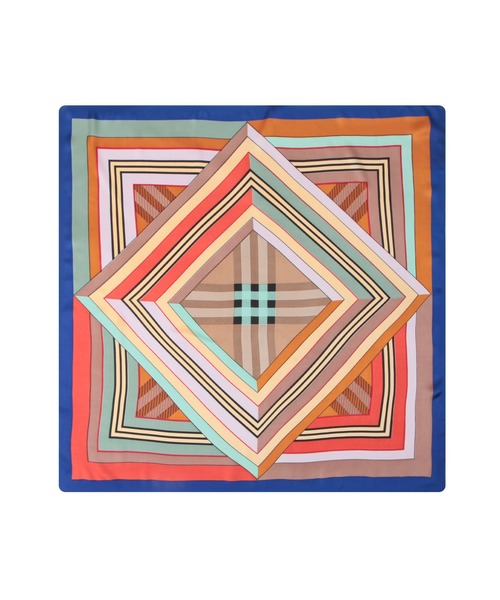 Julia Boutique（ジュリアブティック）の「70×70cmサイズ・ヴィンテージ風サテン生地スカーフ/100019（バンダナ/スカーフ・レディース・R/A/F/E/D/C/B/Q/P/O/N/M/L/K/J/I/H/G/V/U/T/S・ONE）」の12枚目の写真