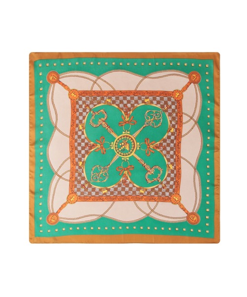 Julia Boutique（ジュリアブティック）の「70×70cmサイズ・ヴィンテージ風サテン生地スカーフ/100019（バンダナ/スカーフ・レディース・R/A/F/E/D/C/B/Q/P/O/N/M/L/K/J/I/H/G/V/U/T/S・ONE）」の17枚目の写真