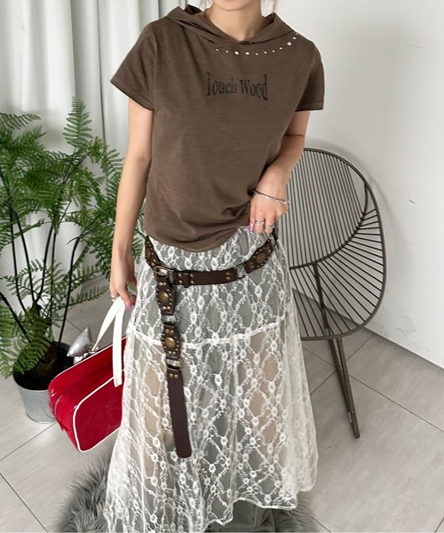 セール】スタッズ付きフードTEE（Tシャツ/カットソー）｜sedacle girl 